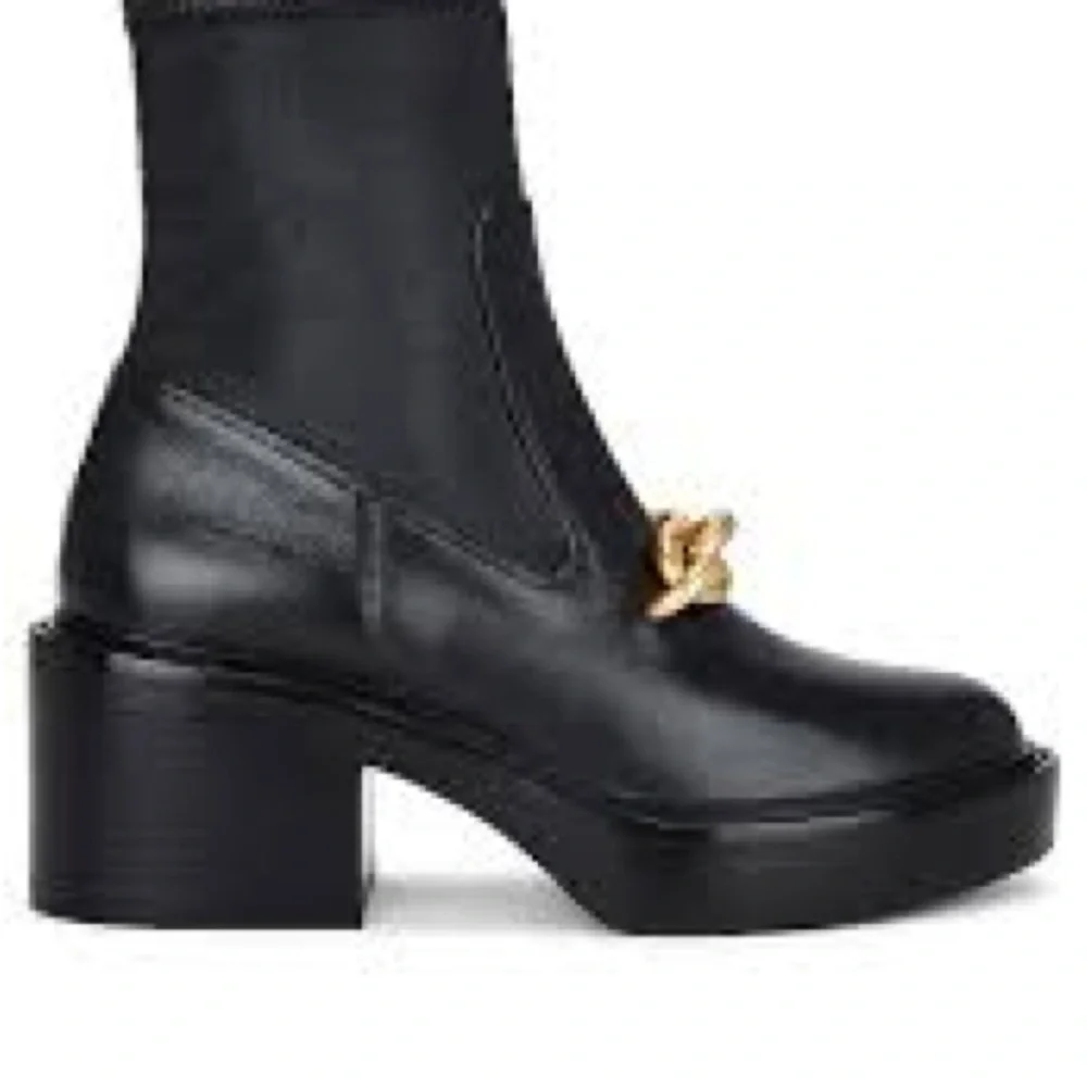 Coach Kenna Bootie | Black Ankle Boots with Chunky Gold Chain